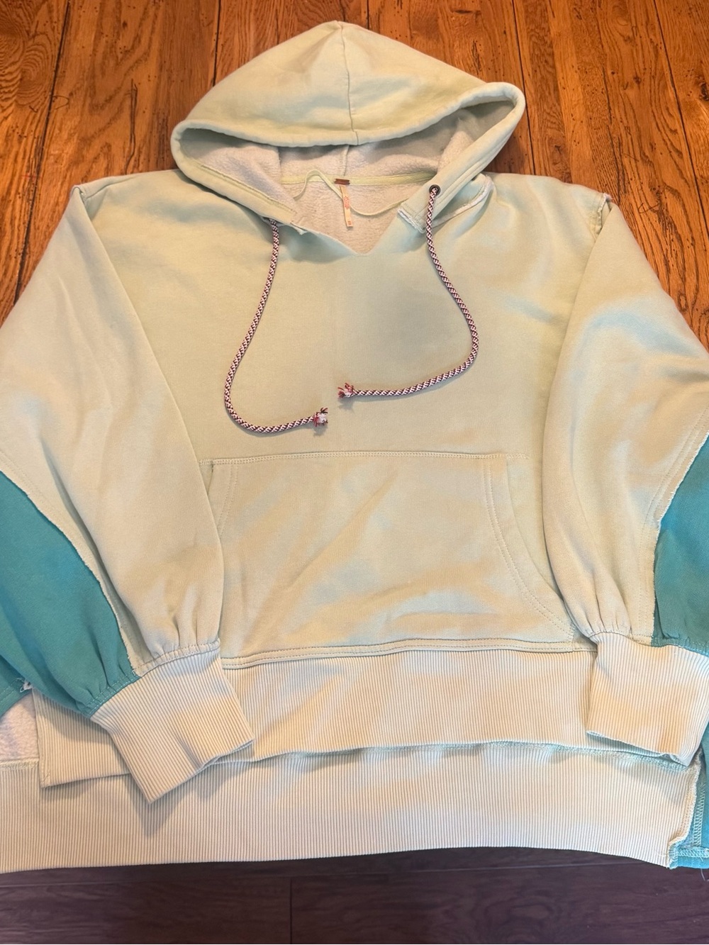 Free People Jimi sweatshirt 
Mint and Teal Colorblock